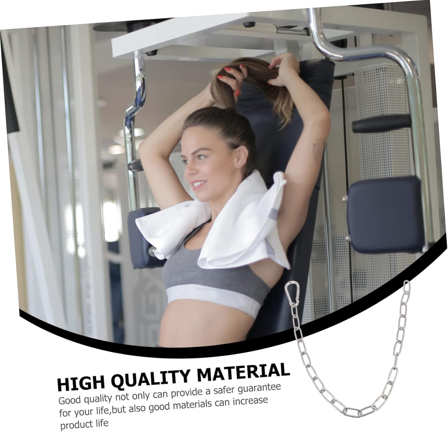 KOMBIUDA 1Pc Fitness Machine Extensive Chain Handle Grip Accessories for Fitness Equipment Durable and Reliable Attachment for Cable Pulley Systems image number 1