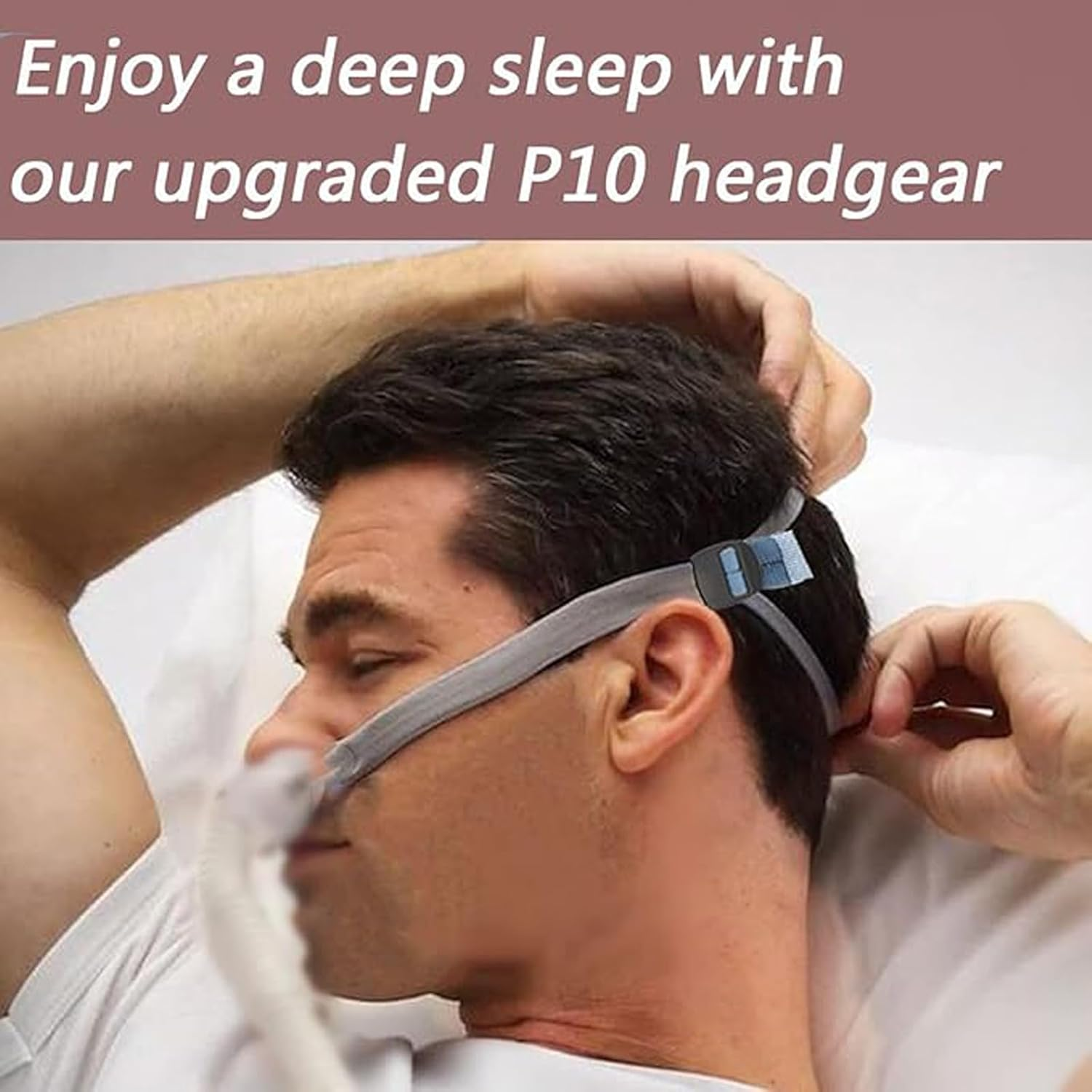 Charlux 2 Pack Advanced Upgraded Headgear Replacement Strap Compatible with Resmed Airfit P10 N30 Fully Adjustable Quick-Fit Premium Elastic Soft Material image number 5