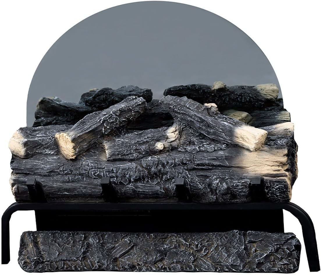 Modaliving Luna 1500W Electric Fireplace Log Set Freestanding Heater with Remote Control Flame Colour Options Ember Bed Crackling Sound Timer