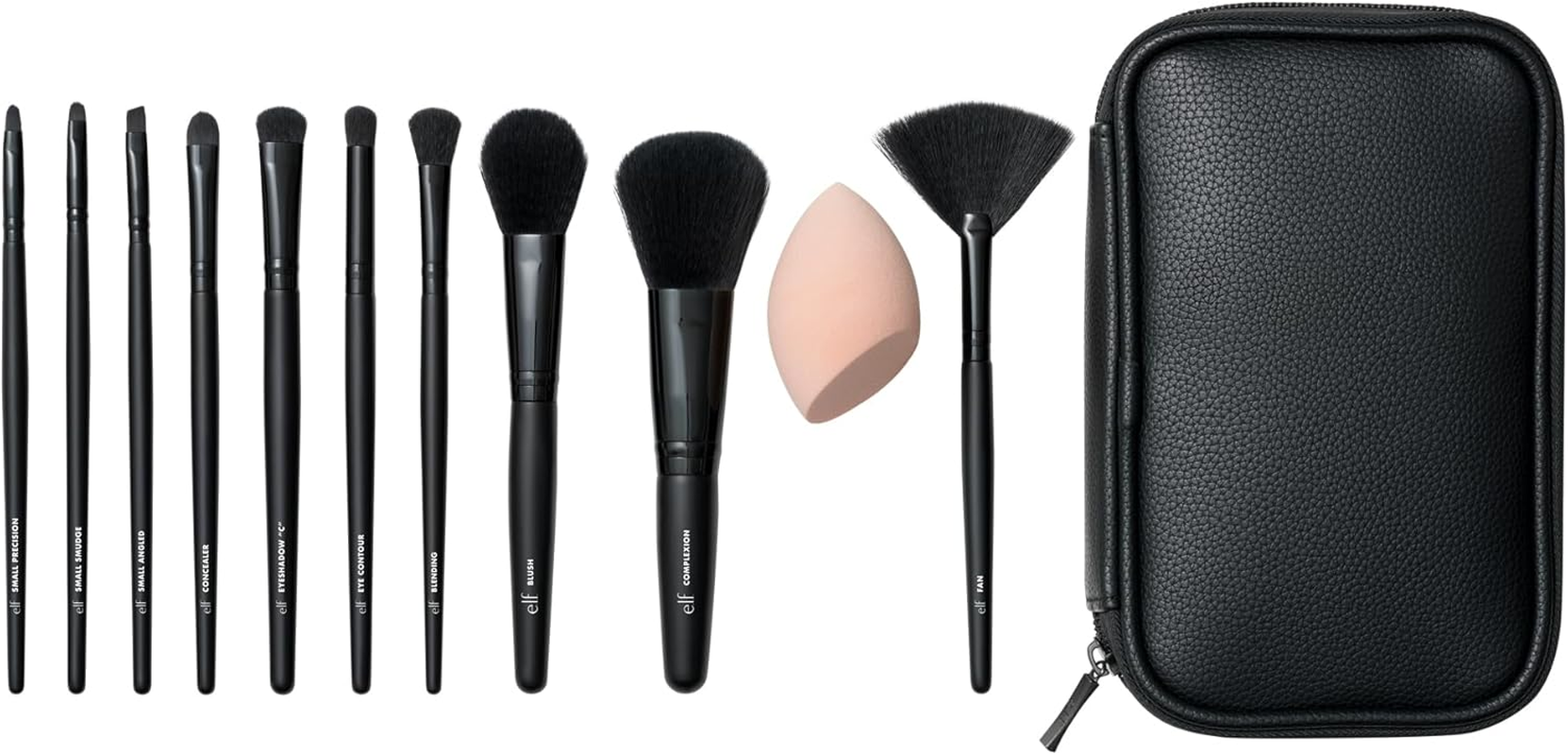 E.L.F. Full Face & Eye Makeup Brush Set, 11 Makeup Brushes for Foundation to Bronzer, Eyeshadow & More, Vegan & Cruelty-Free image number 2
