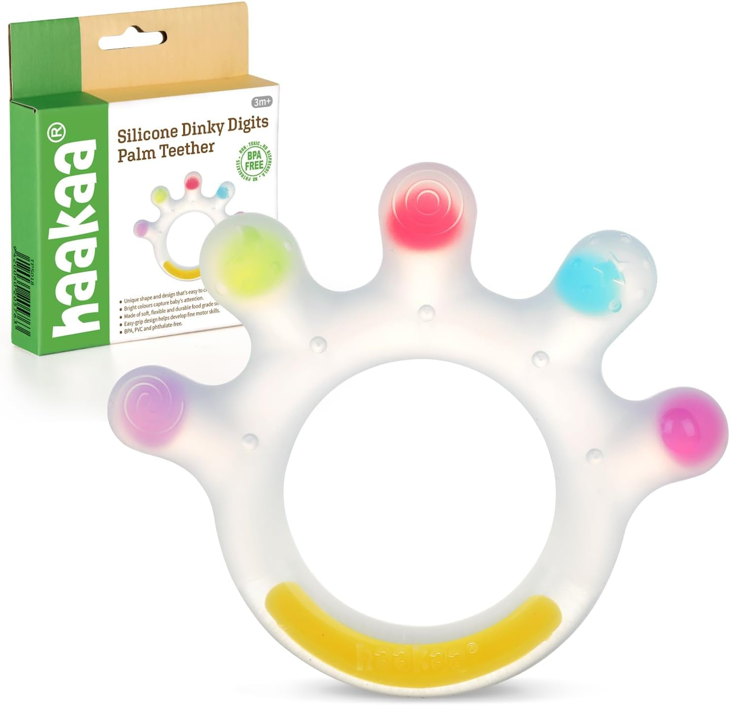 Haakaa Palm Teether - Soft Silicone Baby Soothing Teether Pacifier - Frozen Teething Toy for 3M+ Babies - BPA Free (1 Pack) image number 5