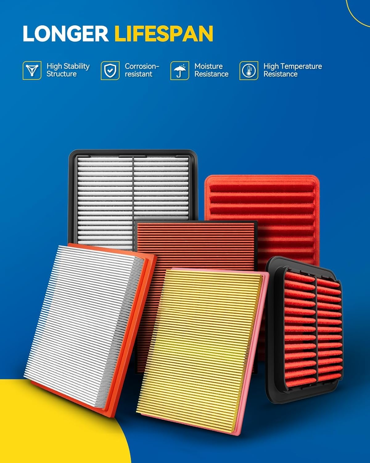 PHILTOP Engine Air Filter CA9564 Replacement for 2003-2007 Accord 2.4, 2004-2008 TSX, Rigid Panel image number 2