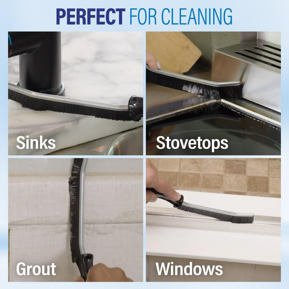 Starlyf Crevice Brush, Multi-Functional Cleaning Brush for Windows, Sinks, Grout, Stovetops, Washing Machines, Angled Bristles, Clean Dust, Dirt and Grim from Corners, Tight Spaces, 2 Pack image number 1