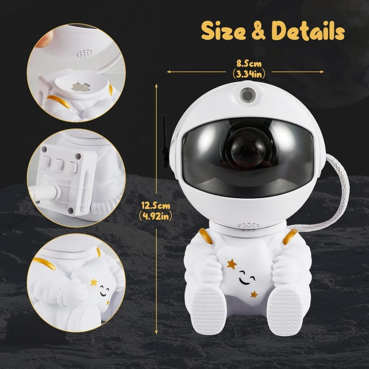 Starwood Astronaut Galaxy Star Projector - Starry Nebula Ceiling Lamp with 8 Modes, Remote, and 360&deg; Adjustable | Aesthetic Bedroom Decor for Kids & Adults (Sitting Posture) image number 2