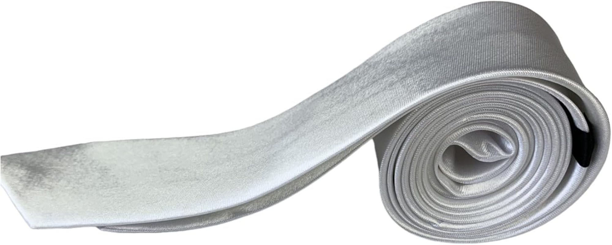 Mens White 5Cm Skinny Plain Neck Tie image number 2