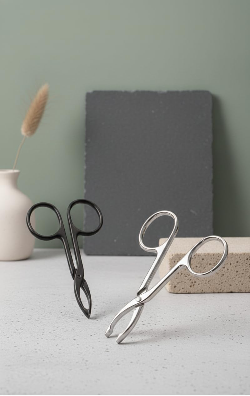 IMTKOOCO Tweezers Scissor Handle with Straight Tip for Eyebrow Shaping - Facial Hair Removal Eyebrow Tweezers for Precise Plucking Silver and Black Eyebrow Tweezers and Tweezers Eyebrow Scissors image number 3
