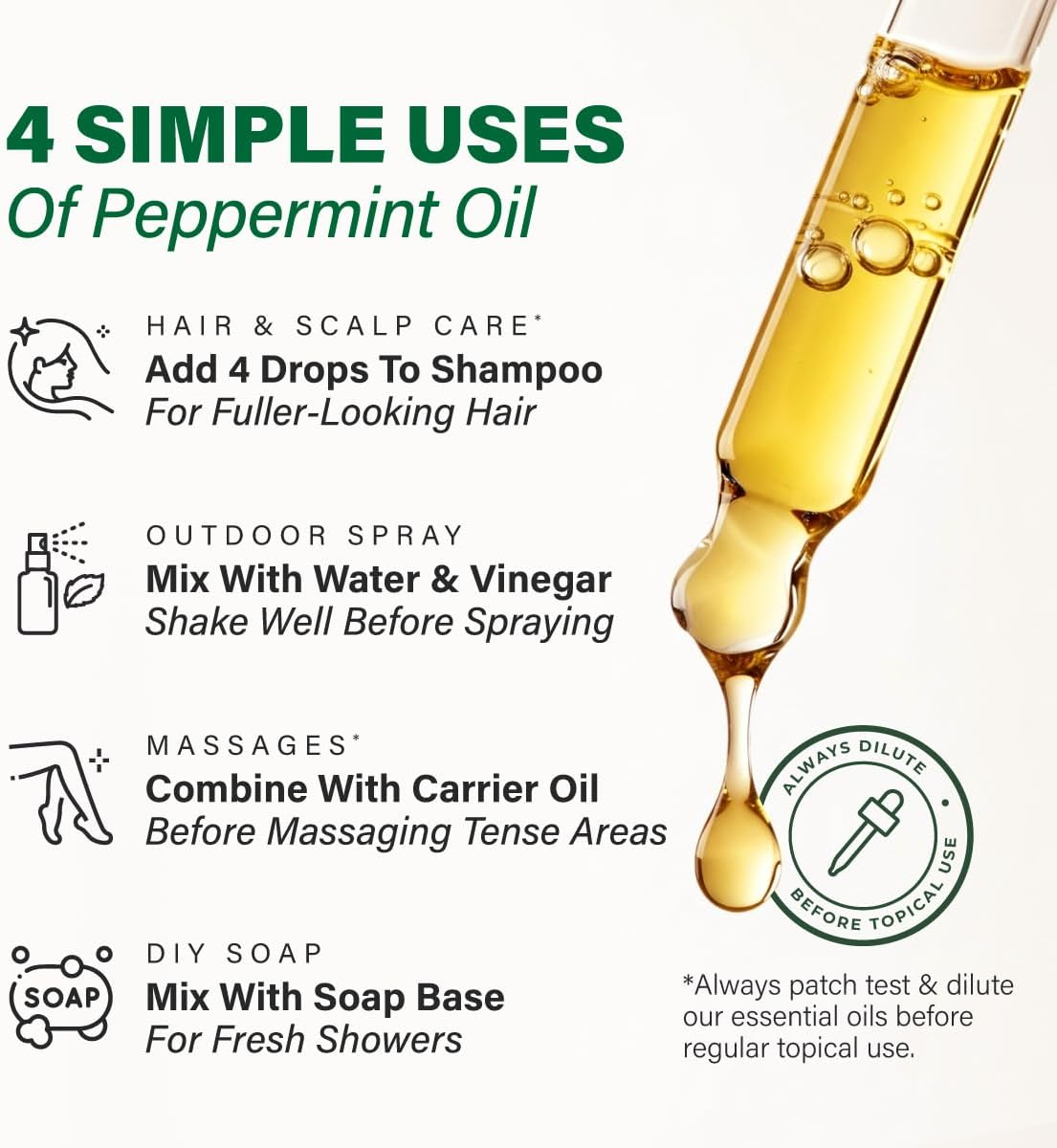 Kukka Peppermint Oil for Skin, Hair & Diffuser - 118Ml - 100% Pure Natural Peppermint Essential Oil Made from Mint Leaves for a Strong Refreshing & Cooling Experience for Wellness & DIY Soap Making image number 4