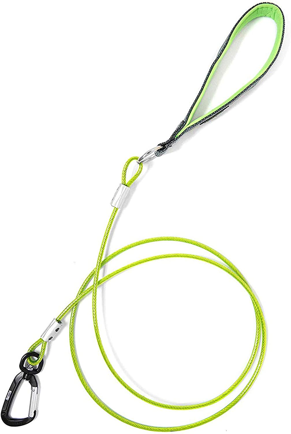 Mighty Paw Chew Proof Dog Leash - Six Foot Metal Cable Lead, Non Chewable Braided Cord with Padded Handle. Chew Resistant, Great for Large Dogs and Teething Puppies (Orange)