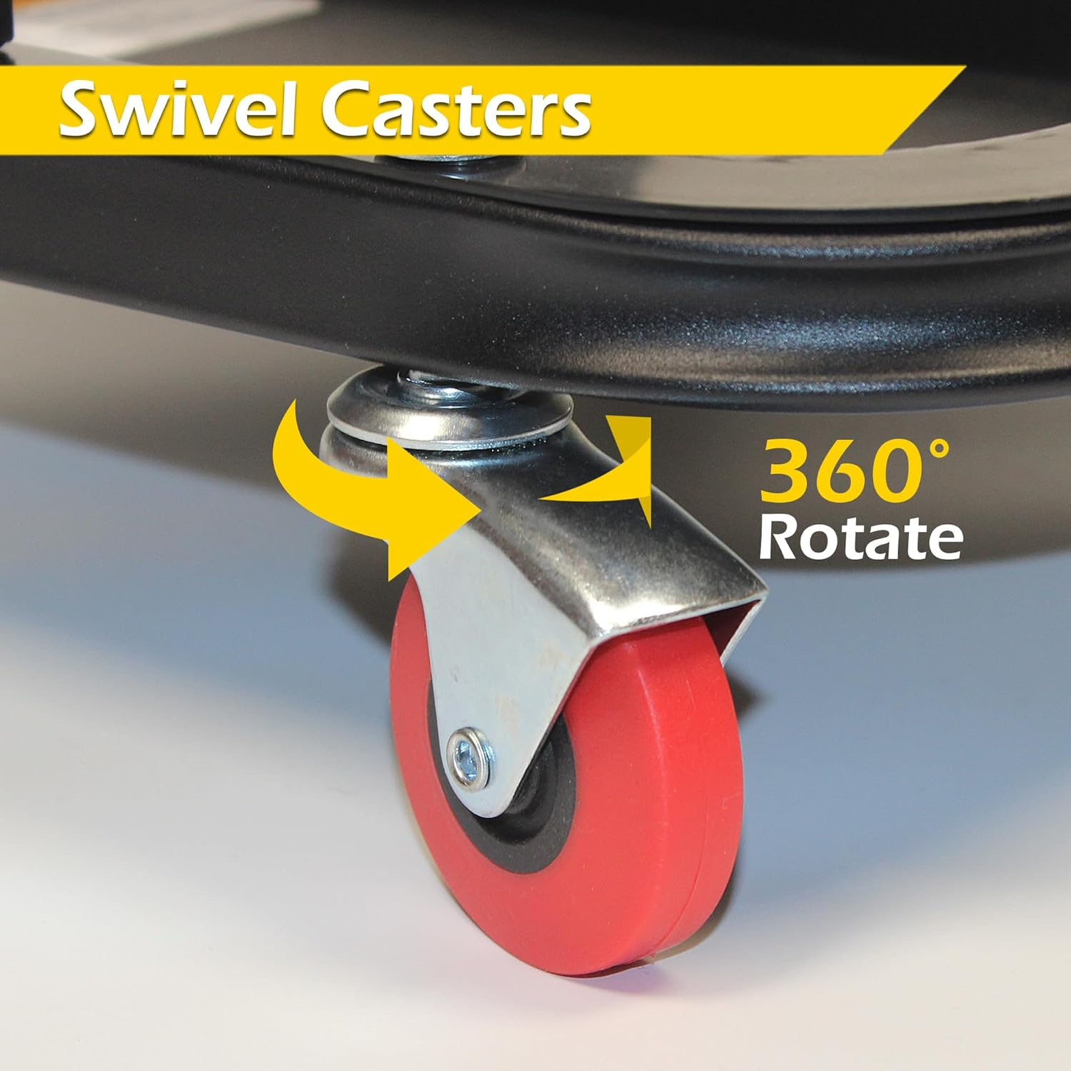 Maxworks 50875 Mechanics Roller Seat, 250 LBS Capacity Padded Rolling Workshop Stool with Tool Tray Storage for Garage, Shop, Auto Repair image number 2