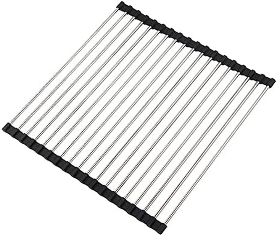 Roll up Dish Drying Rack, over Sink Multipurpose Foldable, Kitchen Sink Accessory (White, 2 Layer)