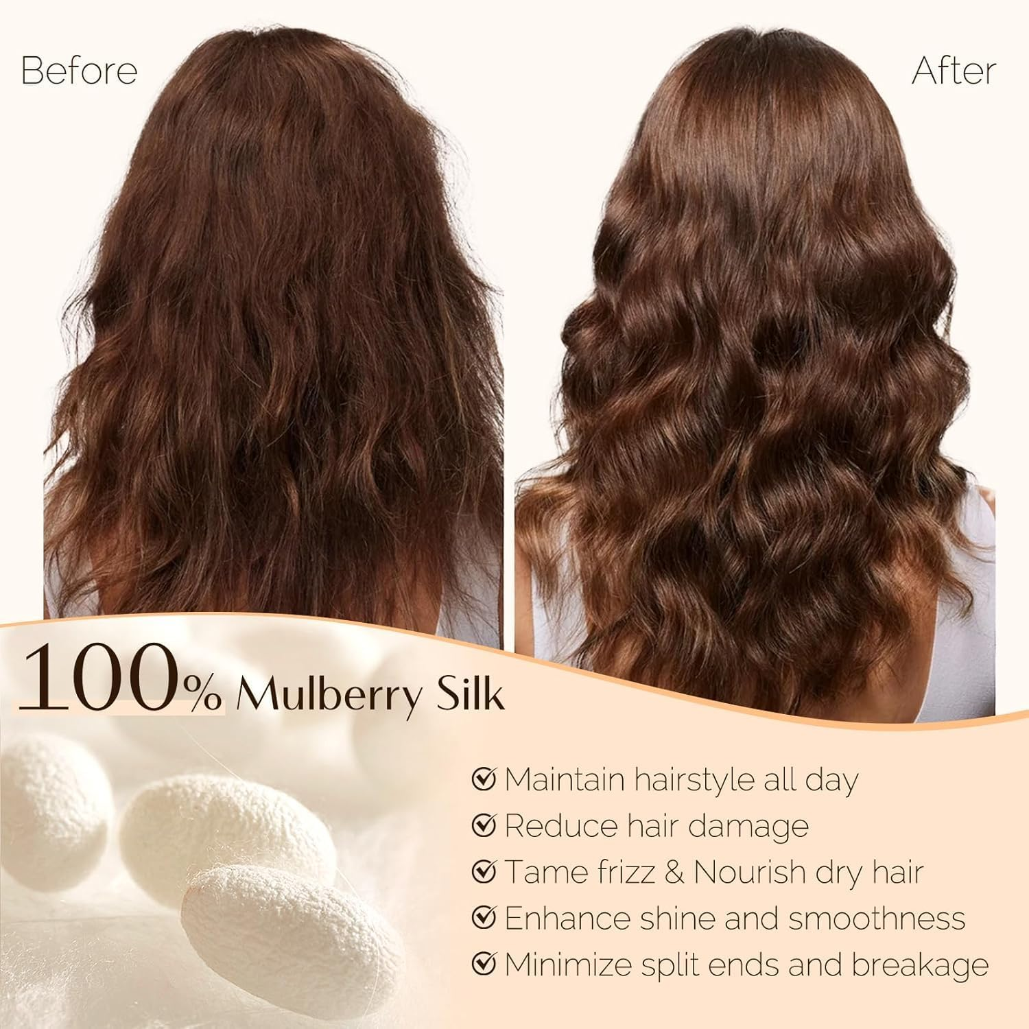 Wzenclave Large Satin Bonnet Silk Bonnet for Sleeping Women Men, Hair Bonnet Double Layer Reversible with Elastic Tie Band Adjustable Night Sleep Cap Wrap for Curly Hair image number 6