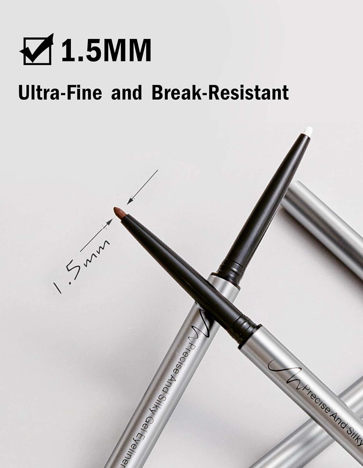 Erinde Braun Gel Eyeliner, Waterproof and Long-Lasting Eyeliner Brown Soft & Silky Eye Liner, Highly Pigmented Eye Make-Up, Smudge-Proof, Precise Eyeliner Vegan, Suitable for Beginners #02