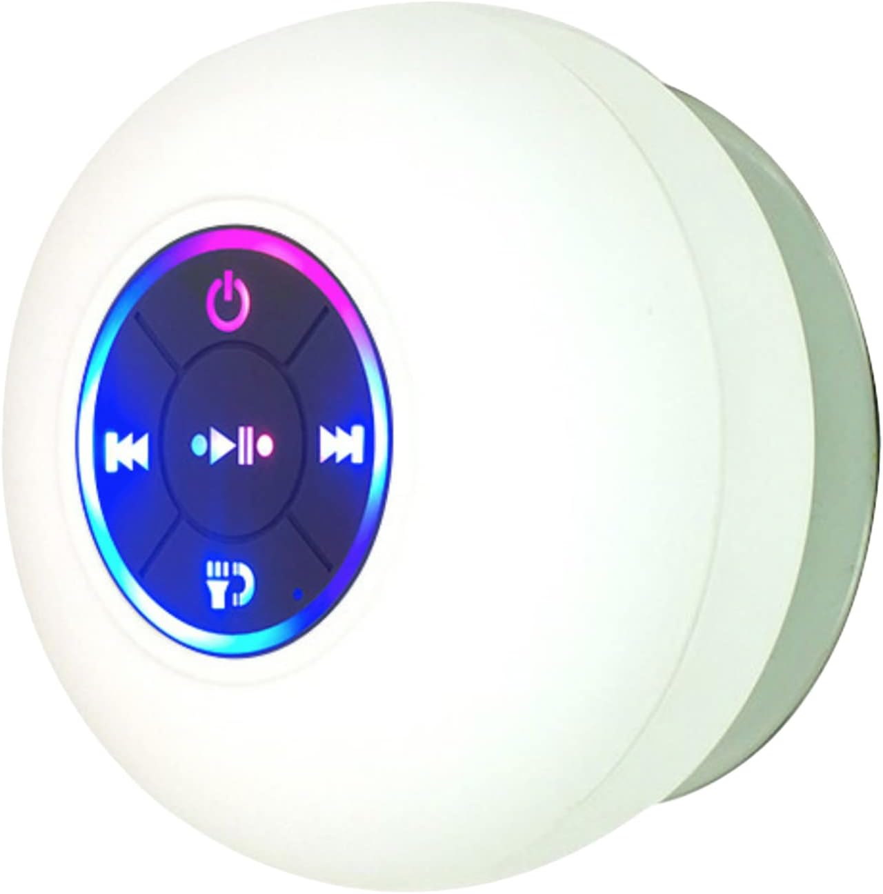 Bt 5.0 Speaker Ipx4 Speaker with Suction Cup Shower Speaker with Built-In Mic Hands-Free Call Ambient Light, Black Black