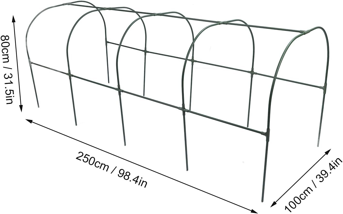 Portable Greenhouse Tent, Gardening Tomato Hot House with PE Cover 73X37X61, UV Proof, Reinforced Steel Frame for Indoor Outdoor Plant (100*250Cm) image number 2
