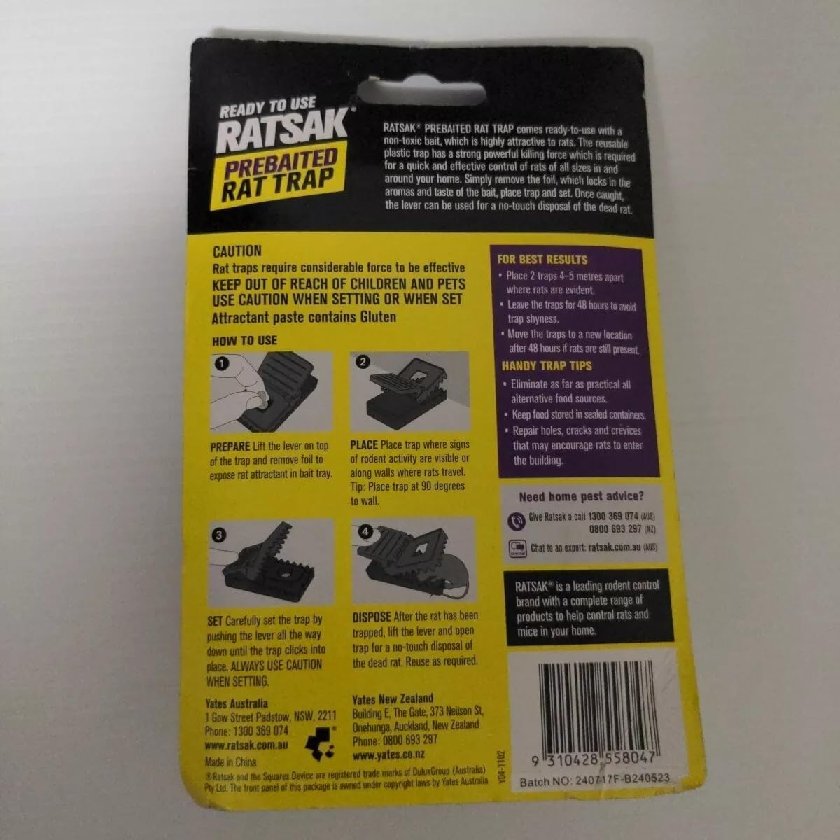 Ratsak Pre Baited Rat Trap 1Pk image number 2