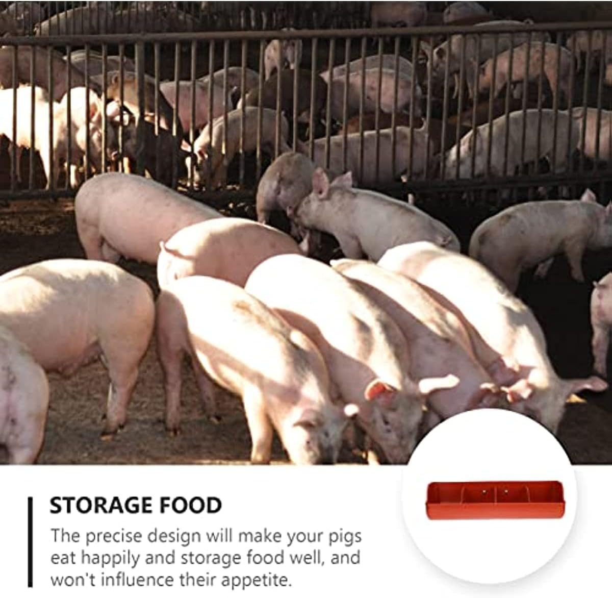 Goat Feeder for Grain, 4-Compartment Mountable Feed Trough, Plastic Fence Feeder for Pigs, for Pigs, Goat, Livestock Feeding, Qzjijosen image number 4