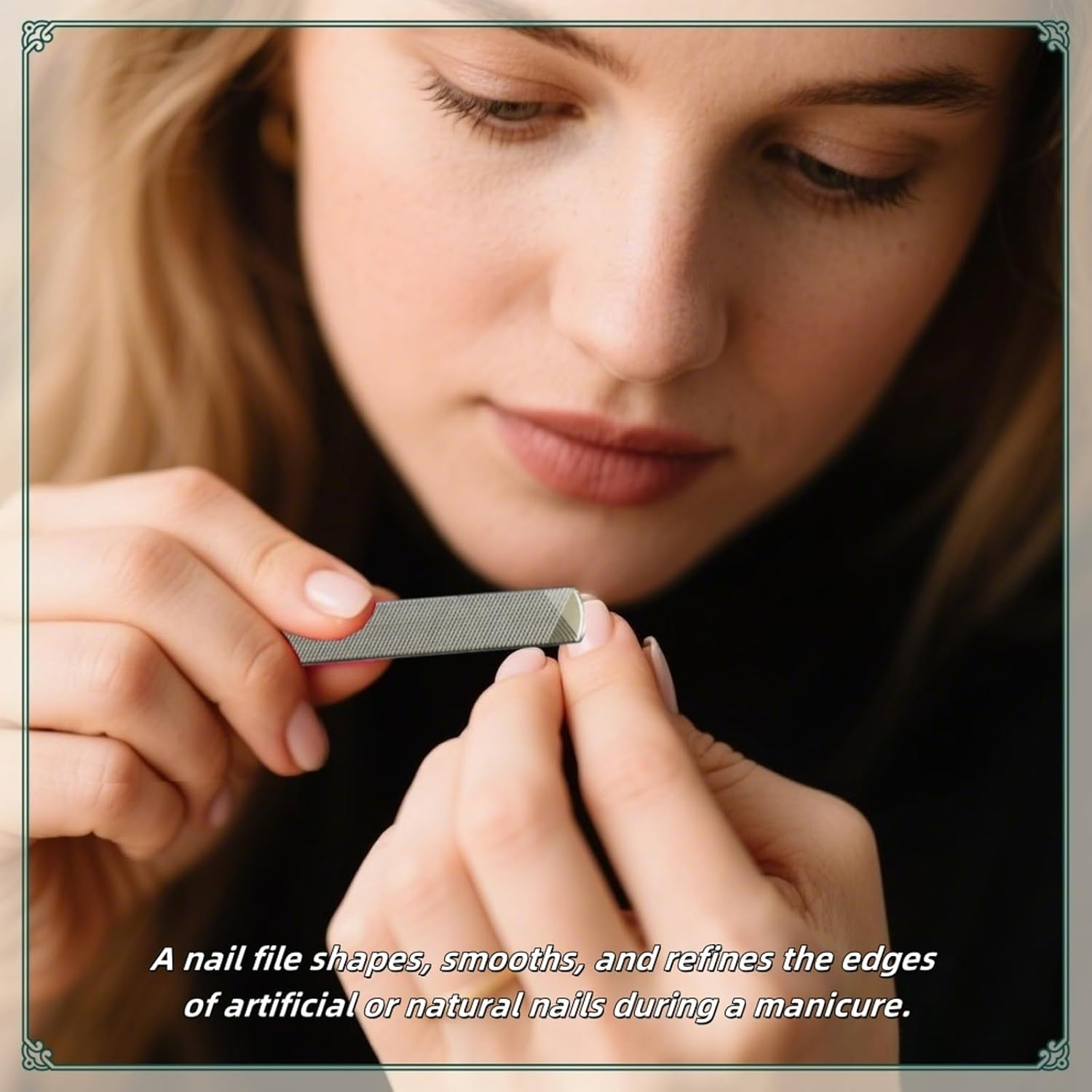 2 Pcs Professional Stainless Steel Nail Files for Thick Nails - Toenail & Fingernail Files Set for Natural Nails, Heavy Duty Metal Nail File Kit for Woman, Men, Seniors, Dogs, Ergonomic Grip