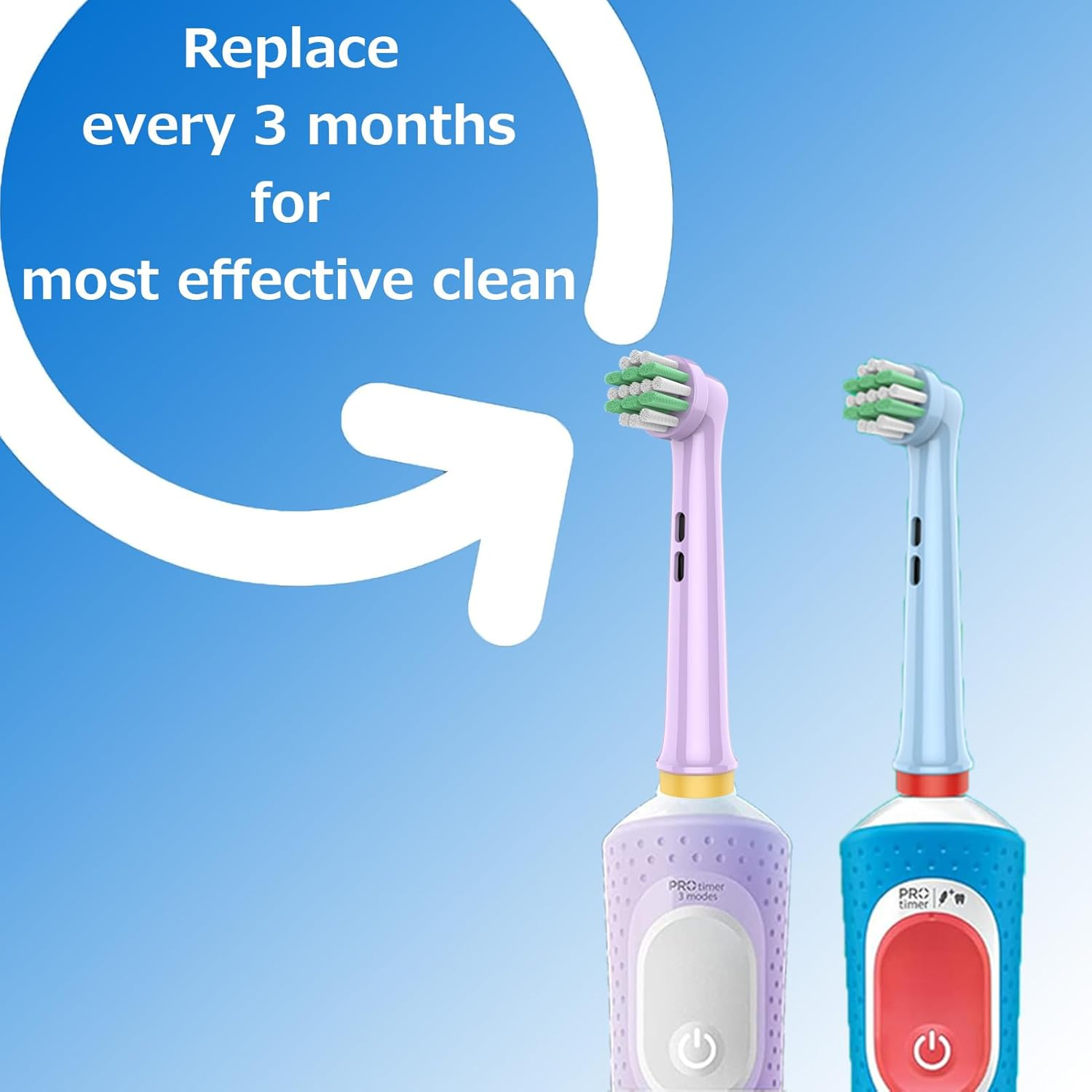 Kids Toothbrush Heads for Oral-B Toothbrush Pro 100 Kids,Pro 300, Vitality Pro 700, Replacement Brush Heads for Gentle Clean, Electric Toothbrush Head Soft - 8 Pack Colorful image number 5