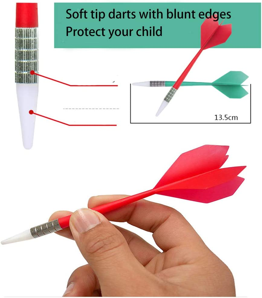 Safety Dart Board Set for Kids and Adults - 16 Inch Soft Rubber Board Game with 6 Darts for Outdoor/Indoor Family and Office - Best Game Toys Gifts for Boys Girls image number 1