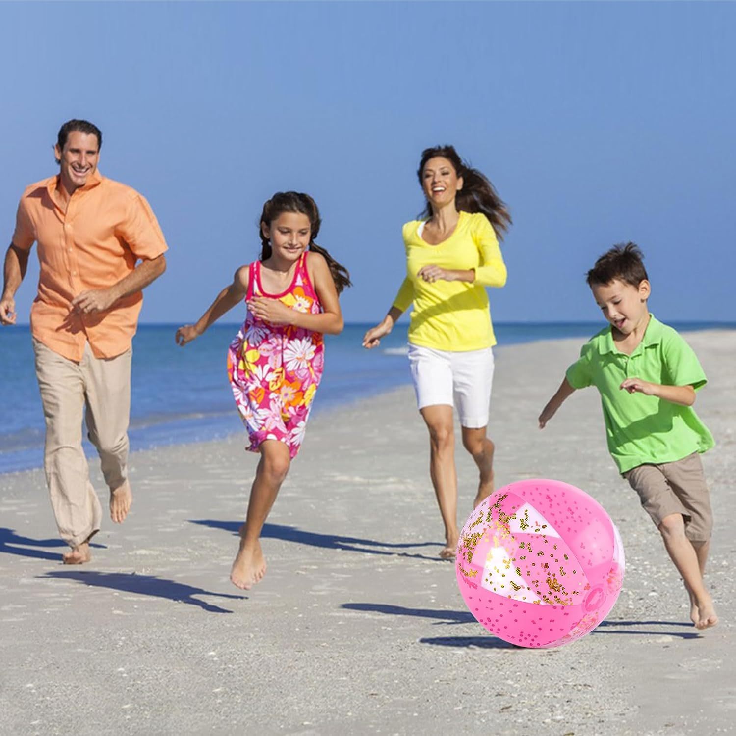 Large Inflatable Water Ball, 20 Inch Glitter Inflatable Ball, Children'S Water Balls, Inflatable Glitter Water Balls, for Summer Outdoor Activities, Water Games, Swimming Pool, Beach Party (Gold Dust) image number 3