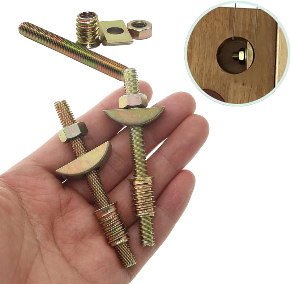 8 Pack Countertop Connector Bolts, M8*90Mm Table Top Fasteners Worktop Connecting Bolt Furniture Nuts Hardware for Jointing Clamping Fixing