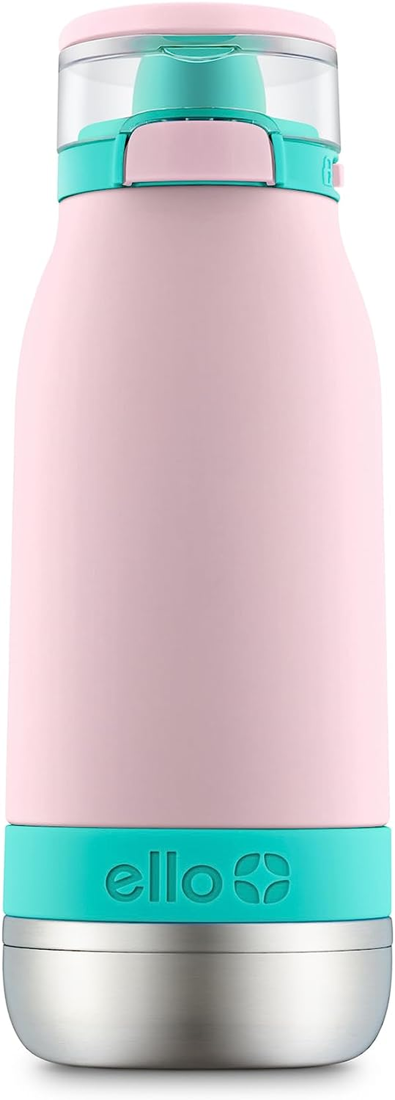 Ello Emma Vacuum Insulated Stainless Steel Kids Water Bottle with Anti-Microbial Straw