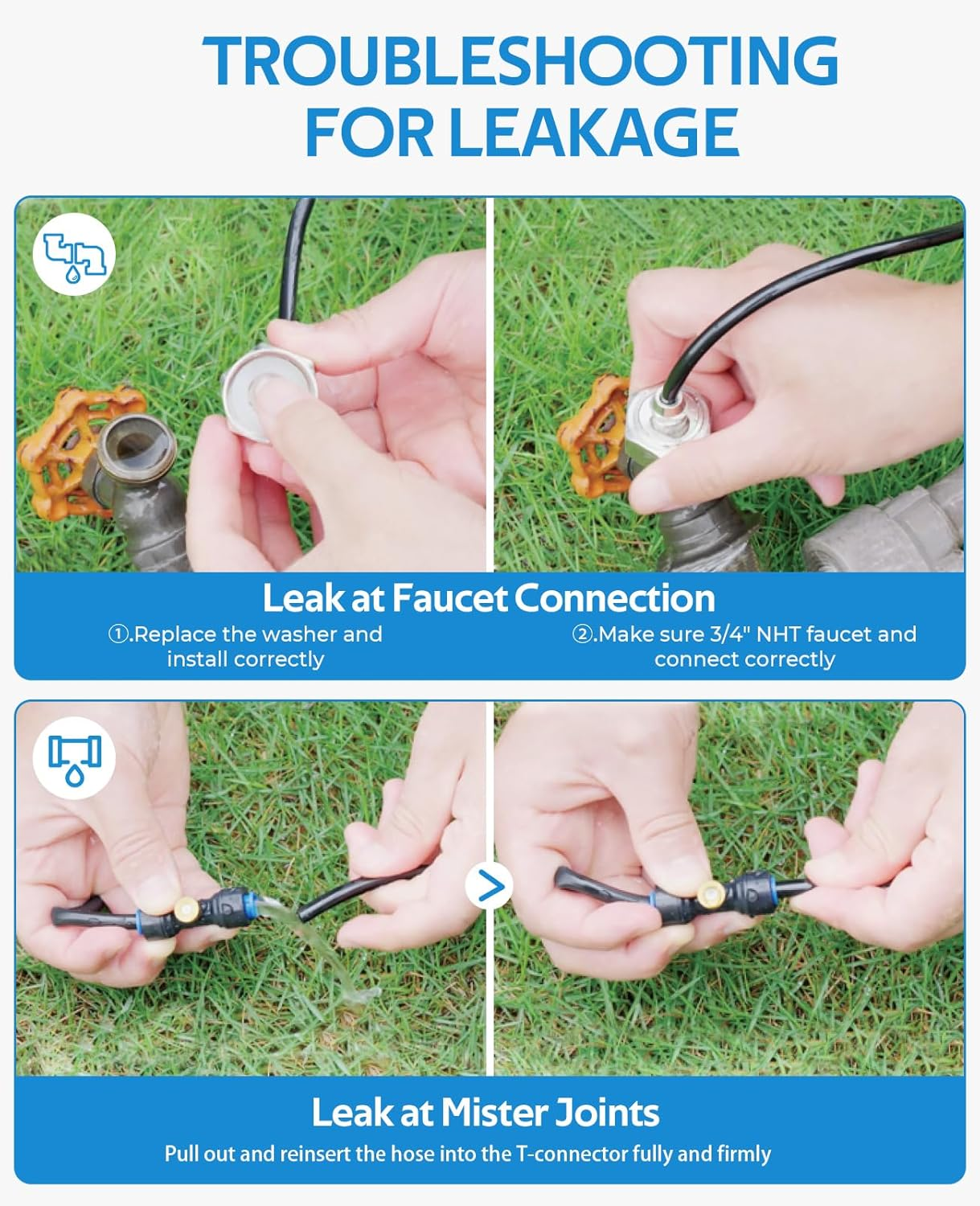 HOMENOTE Misting Cooling System, 26FT (8M) Misting Line + 7 Brass Nozzles + Adapter, Outdoor Mister for Patio, Garden, Greenhouse, Trampoline, Waterpark image number 2