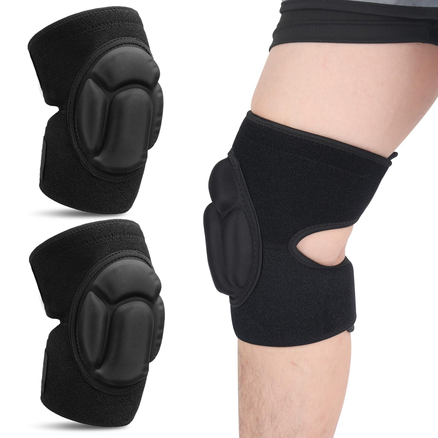 Knee Pads with 18Mm EVA Foam - Anti-Slip & Shock Absorption for Gardening, Construction, Sports Volleyball, Floor Cleaning - Work Anti-Collision Knee Protectors (2 Pcs) image number 5