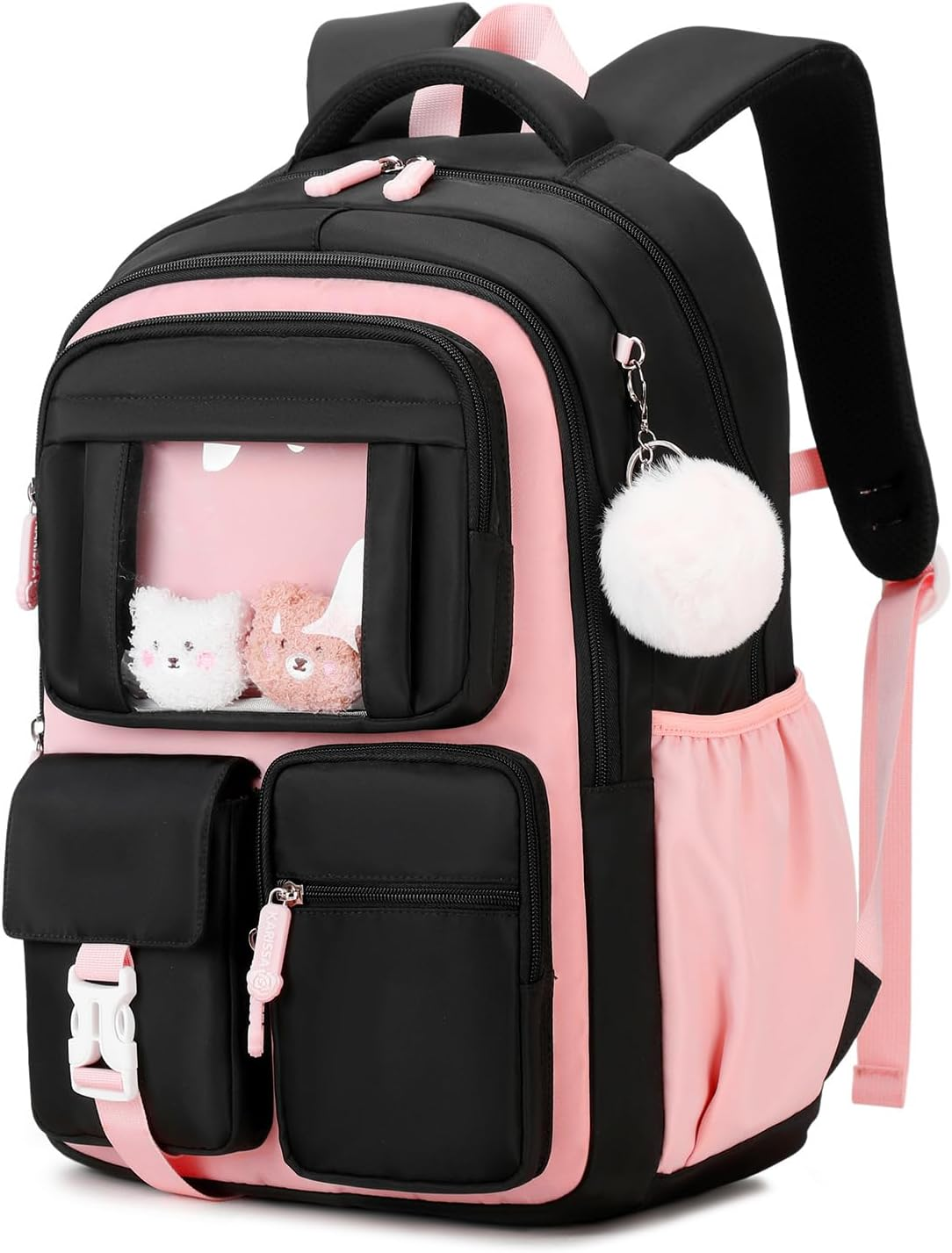 PIG PIG GIRL Kids Backpack for Girls - School Bags for Middle School Students - Book Bag for Elementary Primary School