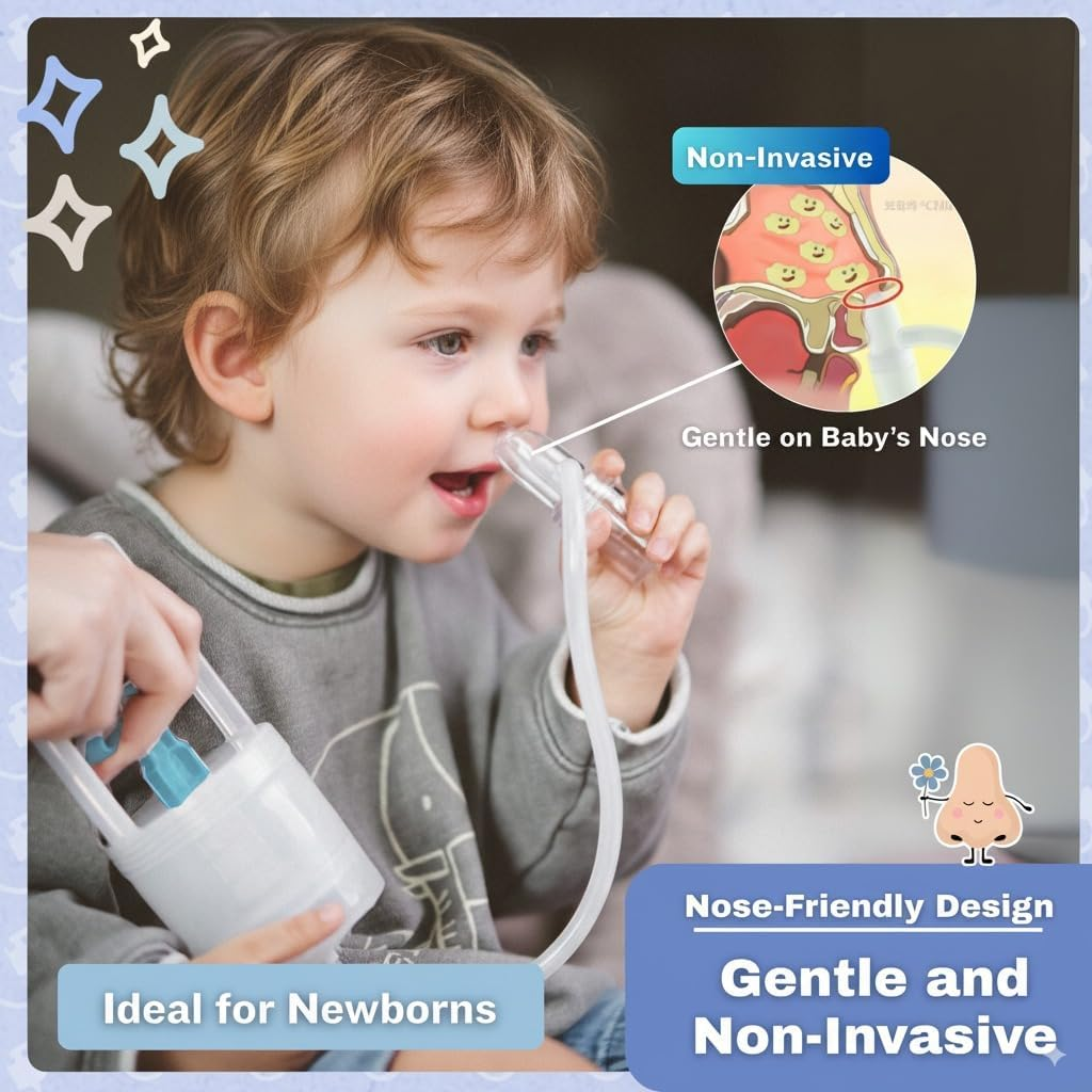Chiboji Authentic Baby and Toddler Nasal Aspirator - Hand Pump Booger Nose Sucker with Non-Invasive Nozzle Tip for Quick, Quiet Suction, Relieve Stuffy Noses and Clear Mucus, Made in Taiwan image number 5
