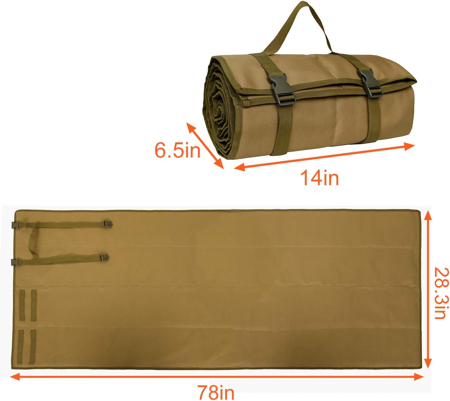 Mydays Tactical Roll up Padded Shooting Mat,Non-Slip Durable Shooting Rest Hunting Accessories,Hunting Mats for Shooters (Khaki, L) image number 5