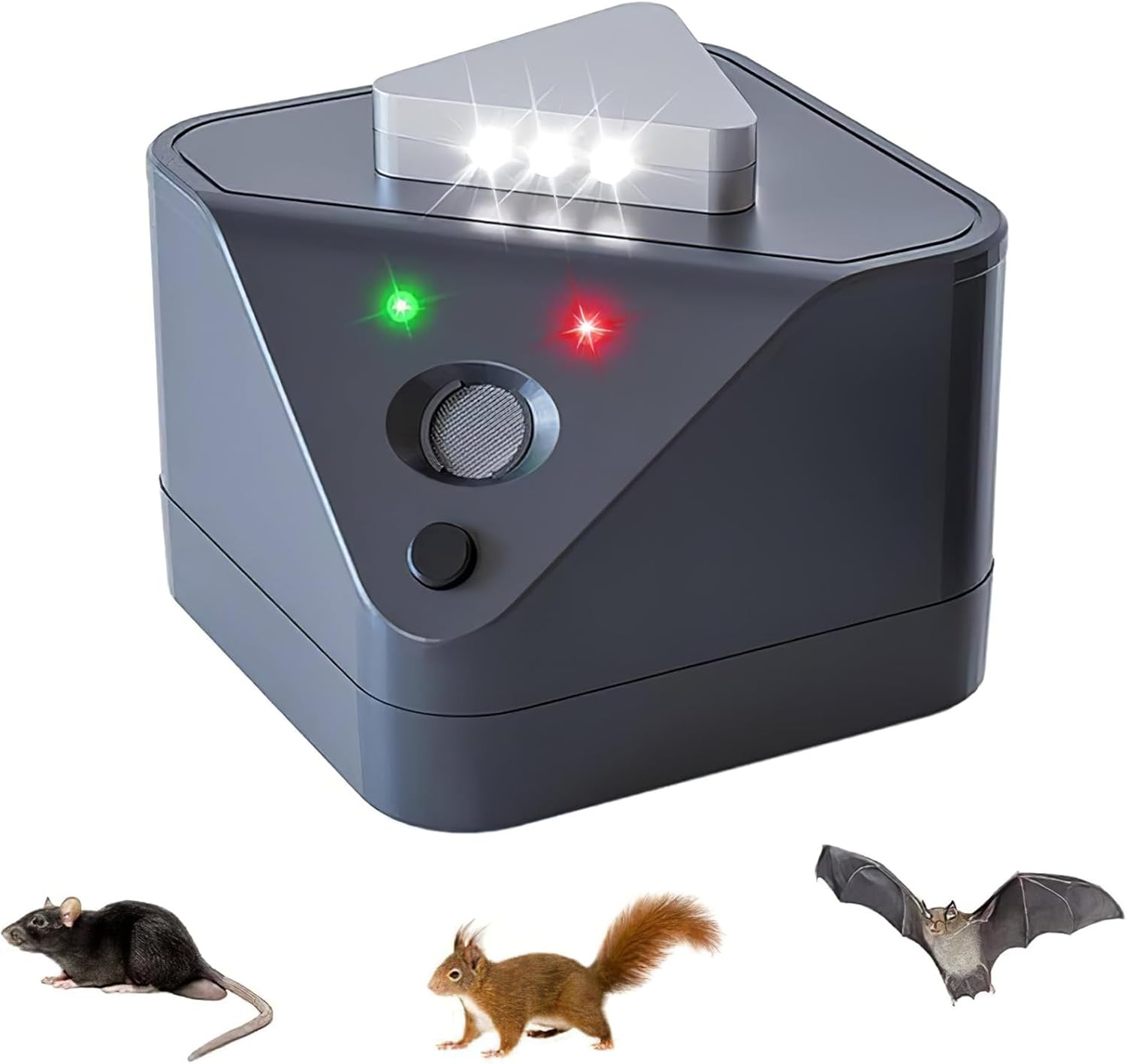 7JI Rodent High Frequency Repellent Ultrasonic Plug In, Smart Detectio Rodent Repellent Rats Deterrent Indoor with 4 Modes for Attic House Warehouse Basement Garage Office, Sound Frequency 15Khz