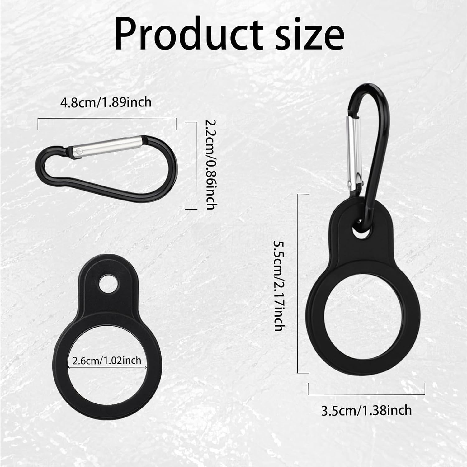 Lexziuo 6PCS Silicone Water Bottle Clips with Carabiner - Secure Leak-Proof Holder for Sports Bottles, Travel Camping Hiking Accessories, Durable Carrying Clip for Backpack Gym Outdoor Activities image number 2