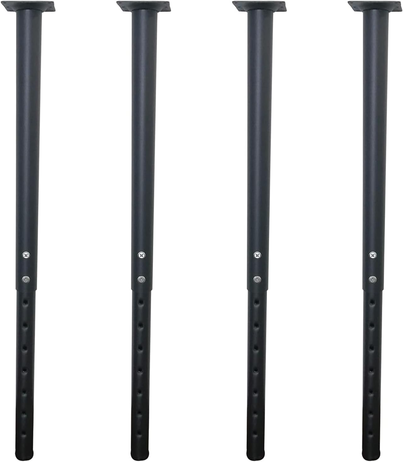 Jahof Adjustable Table Legs 22-36 Inch (55-90Cm), Metal Desk Legs &Oslash;42/38 Mm with Screws, Telescopic Legs for Tabletops, DIY Desk, RV, Home and Office (4Pcs, Black) - 4, Black image number 7