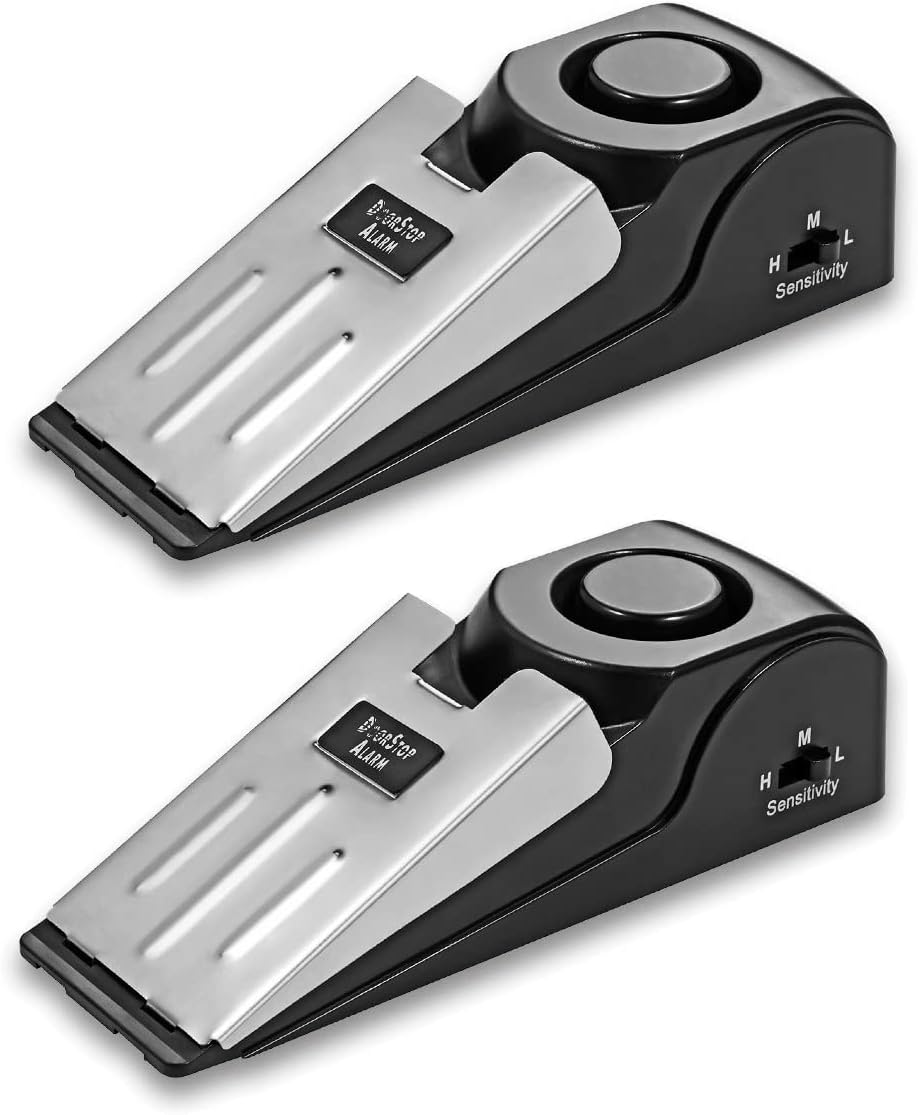 Lancoon 4 Pack Door Stop Alarm, 120Db Loud Portable Wedge Entrance Alert Anti-Theft Burglar Safety Tools for Home Security Apartment House Travel image number 3