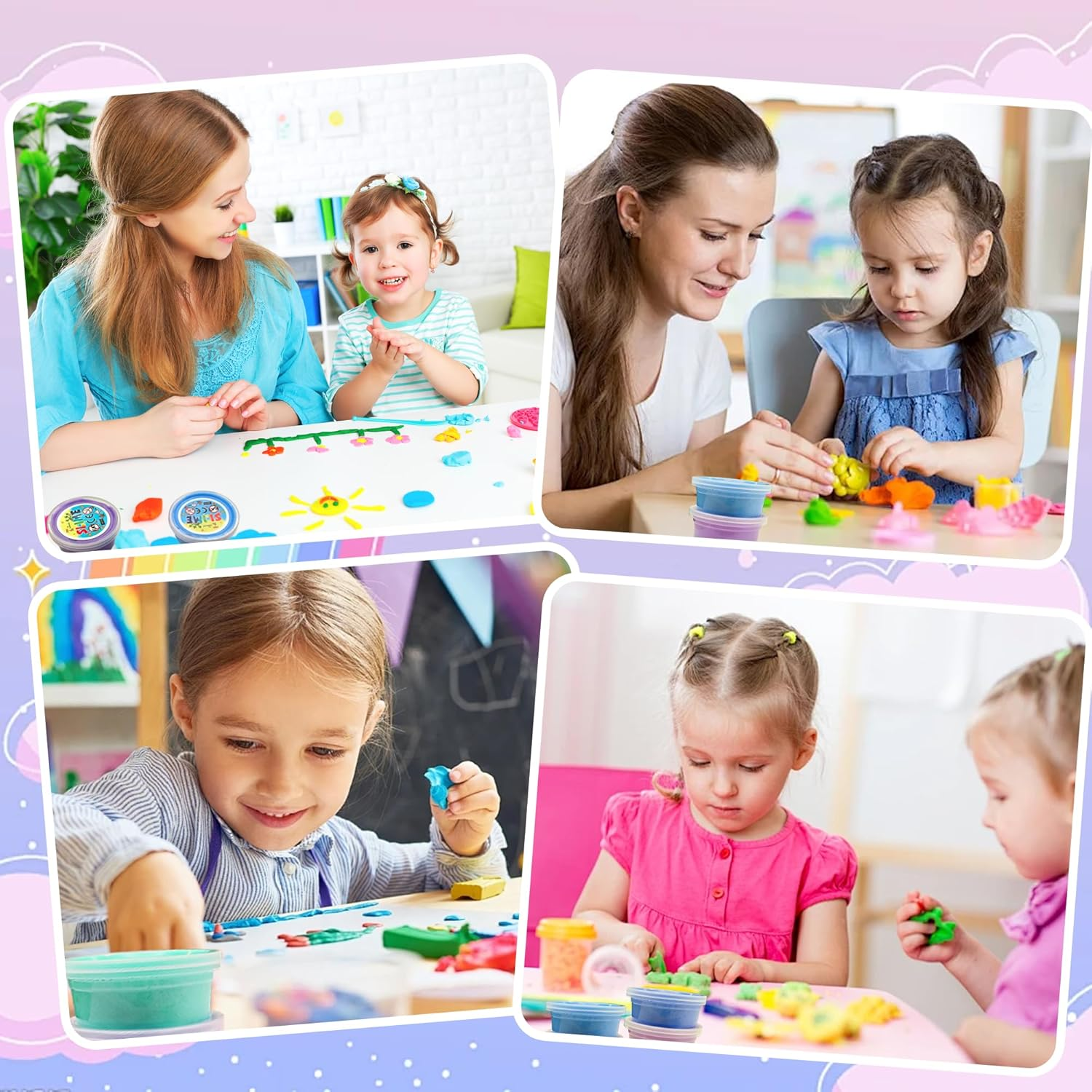 24 Pack Butter Slime Kits for Kids, Scented Non-Sticky Colorful Cloud Slime Toys, Art Crafts Soft Slime with Various Add-Ins for Girls Boys, Birthday Xmas Party Favours Gifts Stress Relief Toy image number 1