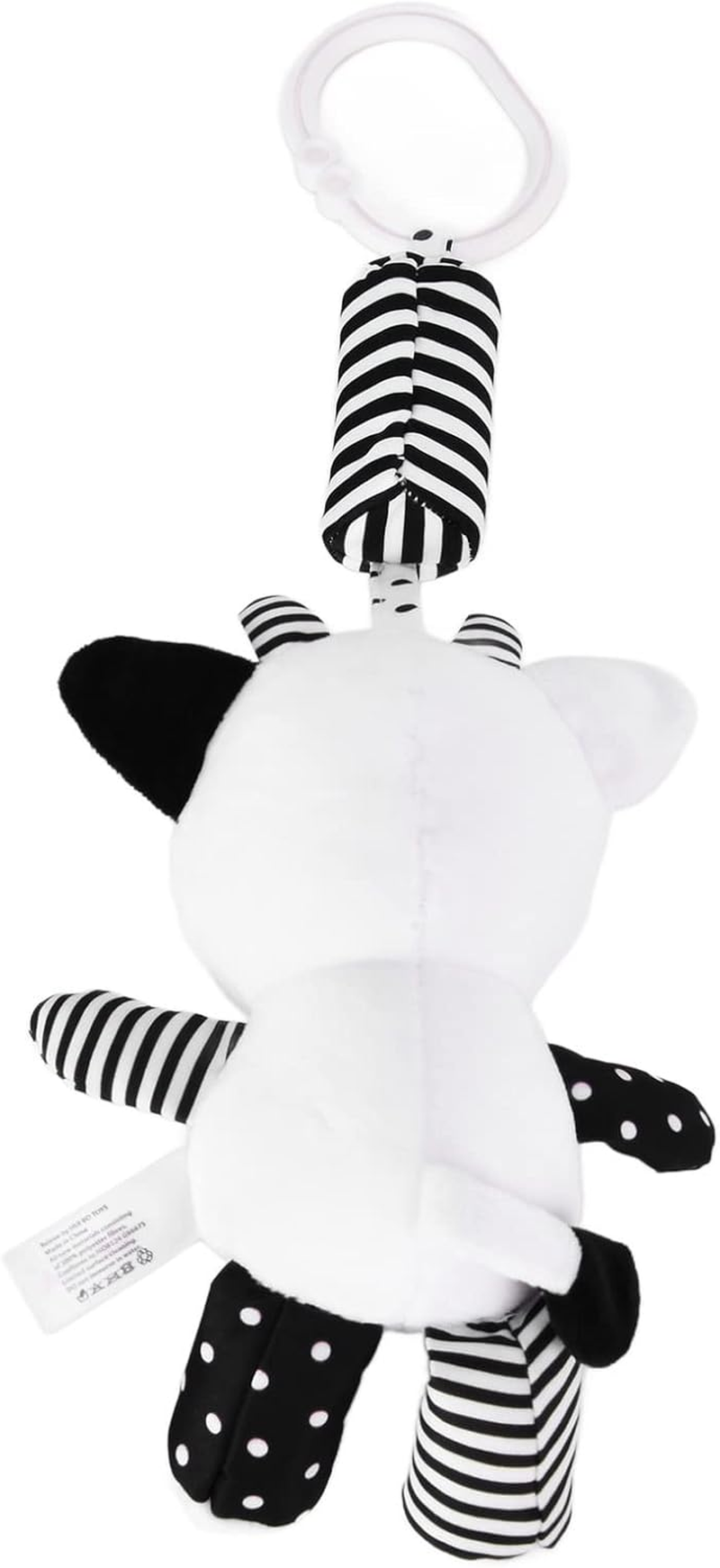 Baby Hanging Rattle Toys, Baby Car Plush Hangingtoys Stuffed for Infants Car Bed Crib(Black and White Striped Calf Pendant)