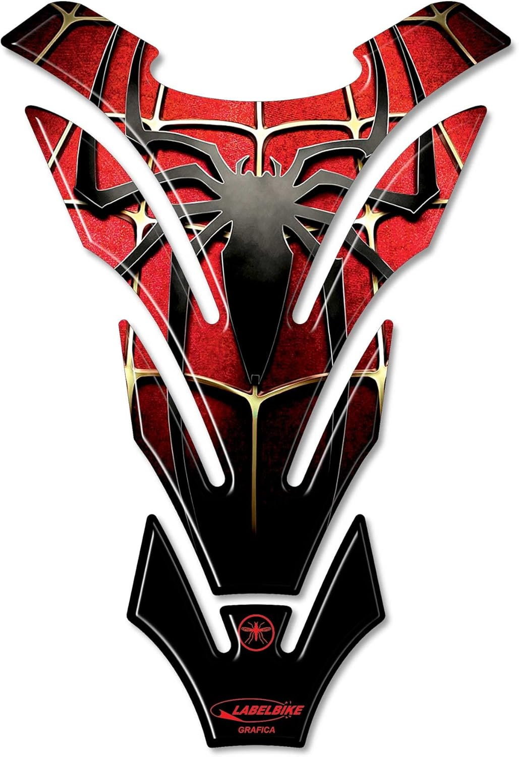Labelbike - 3D Sticker Tank Pad Motorbike Decoration and Protection Universal in Resin - Color Black Red Gold image number 1