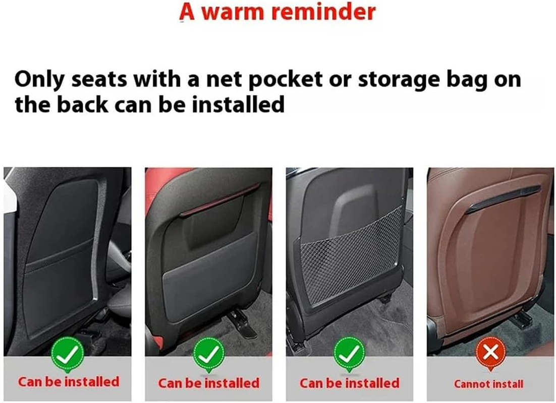 Car Kick Mats for Merc&Edes B&ENZ W204 C180 2011-2014 (Brown) Car Backrest Anti-Kick Pad Seats Back Storage Back Seats Protector Mats - Brown image number 6