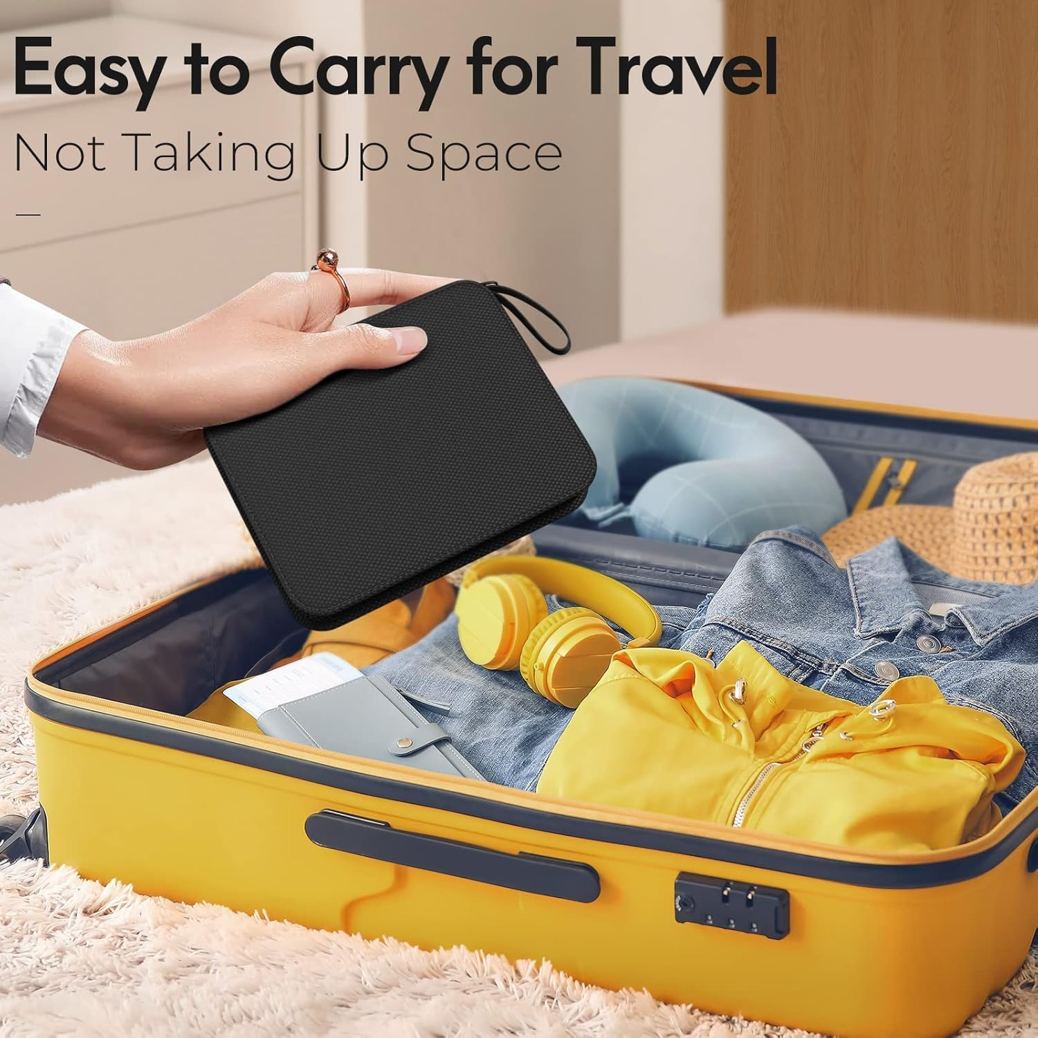 Sibeixiu Sewing Kit Gifts for Mom Grandma Women Men Traveler, Portable Sewing Supplies Accessories Contains Thread, Needles, Scissors, College Dorm Room Essentials (Black, M) image number 5