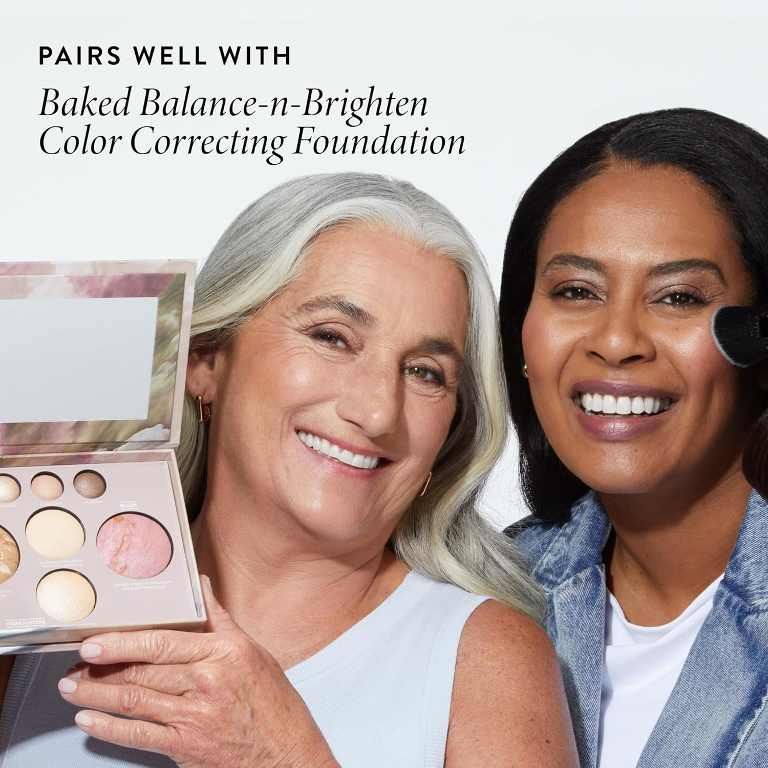 LAURA GELLER NEW YORK Baked Starter Kit: Fair, Best of the Best Full Face Palette + Baked Balance-N-Brighten Powder Foundation + Retractable Angled Kabuki Brush Set image number 4