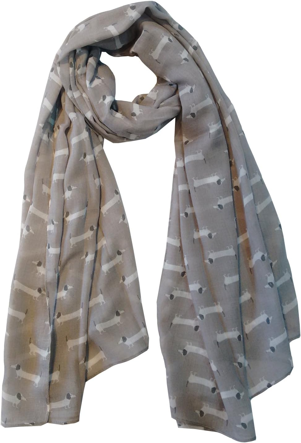 Glamlondon Cute Dogs Scarf Ladies Fashion Animal Print Dachshund Sausage Dog Doxie Shawl Soft Wrap image number 1