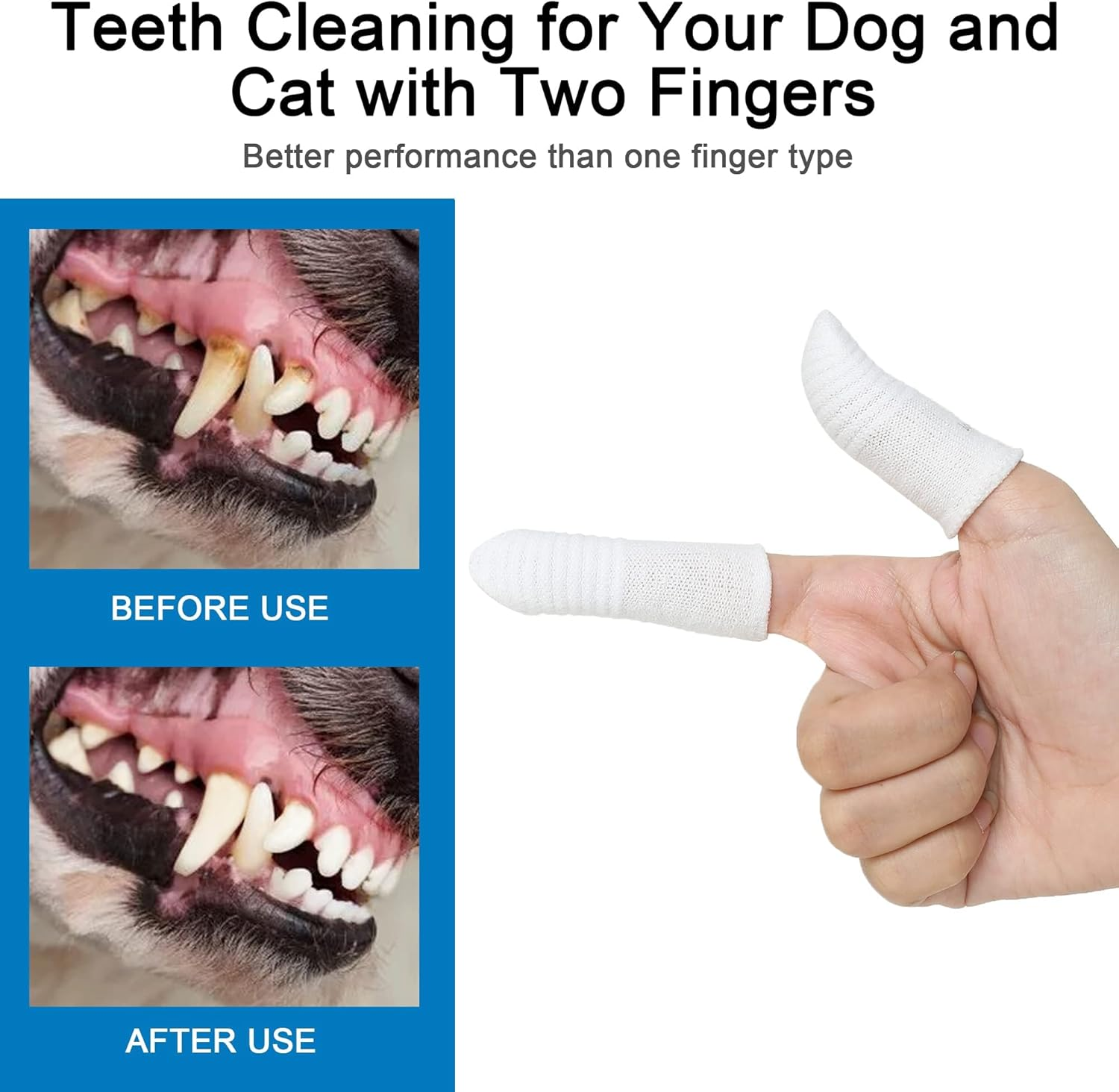 Pack of 6 Pet Finger Toothbrush, Dog Toothbrush, Reusable, Finger Cots Dog Dental Care Made of Knitted Fabric, Anti-Plaque Finger Dog, Efficient and Clean Pet Toothbrush image number 4