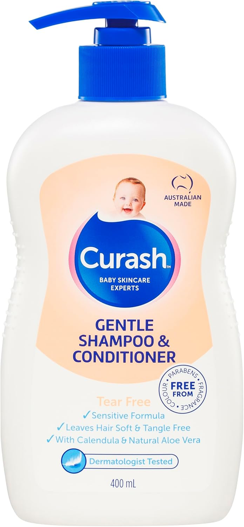 Curash Bath Time Pack - 1X Gentle Shampoo & Conditioner (400Ml) + 1X Head to Toe Wash (400Ml+ 1X Simply Water Wipes (80 Pk) | Safe & Hypoallergenic for Sensitive Skin | Ideal for Newborns & Toddlers image number 3