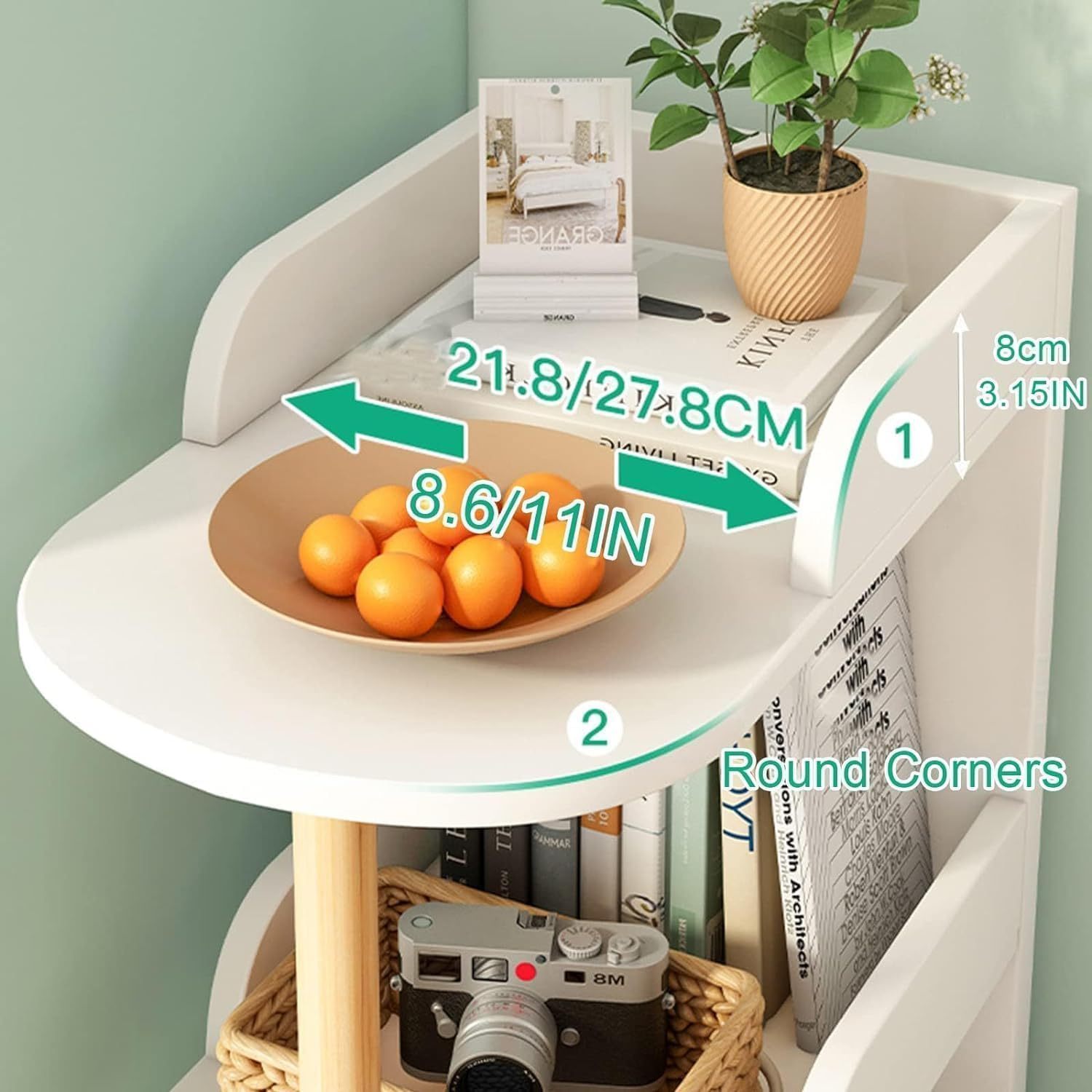 Enliansgo 4 Tier Bookshelves Bookcases, Book Shelf Storage Organizer, Home Office Bookcases, Freestanding Display Storage Shelves Modern Bookcase for Bedroom, Living Room and Office, White image number 1