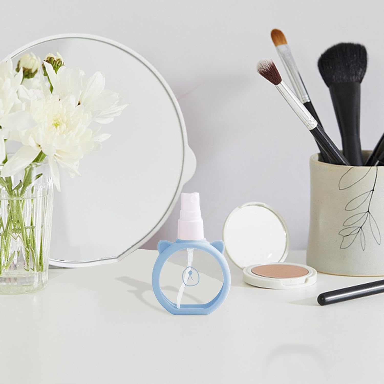 Travel Spray Bottle - Cute Refillable Mist Sprayer Compact 55Ml Mist Sprayer - Gentle Slim Action, Leak Proof Lid & Portable Build a Care Pe