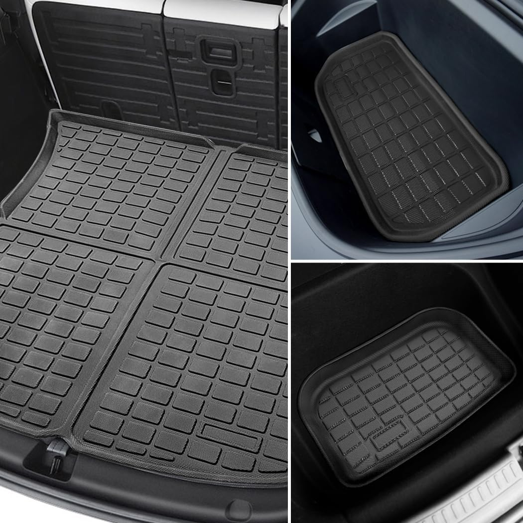 Manan Tesla Model Y Floor Mats Front Rear Trunk +Toolbox Anti-Slip Car Carpets image number 5