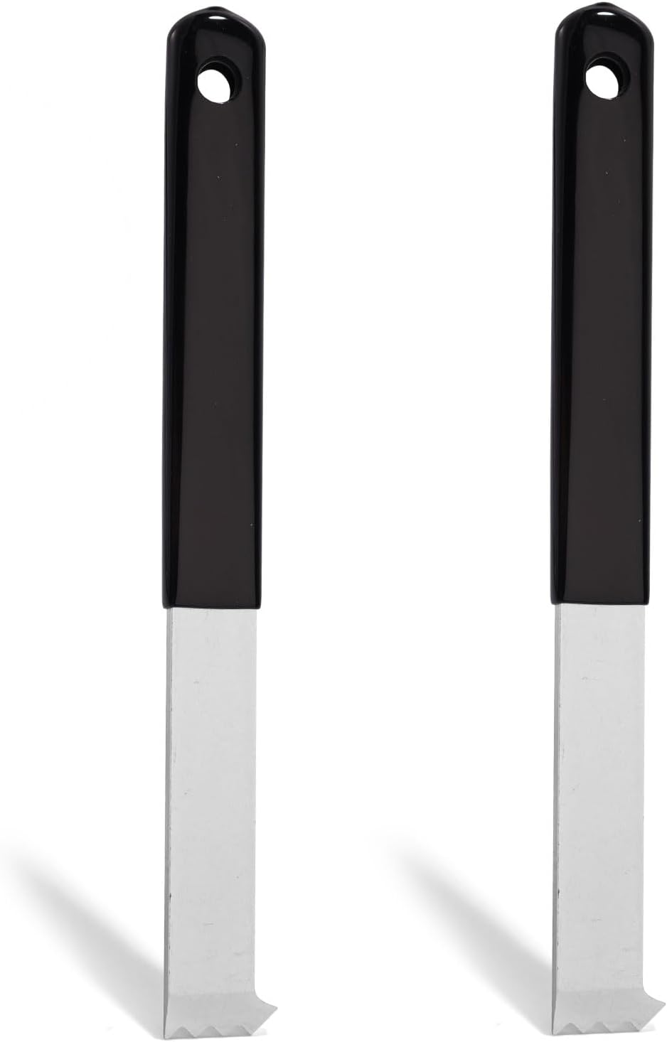 2Pcs Paver Puller Tool, 8.9X0.79 Inch Heavy Duty Carbon Steel Paver Extractor Tool with Scraper Micro Teeth & Gripper Slots for Garden Lawn Yard Brick and Block Replacement image number 5