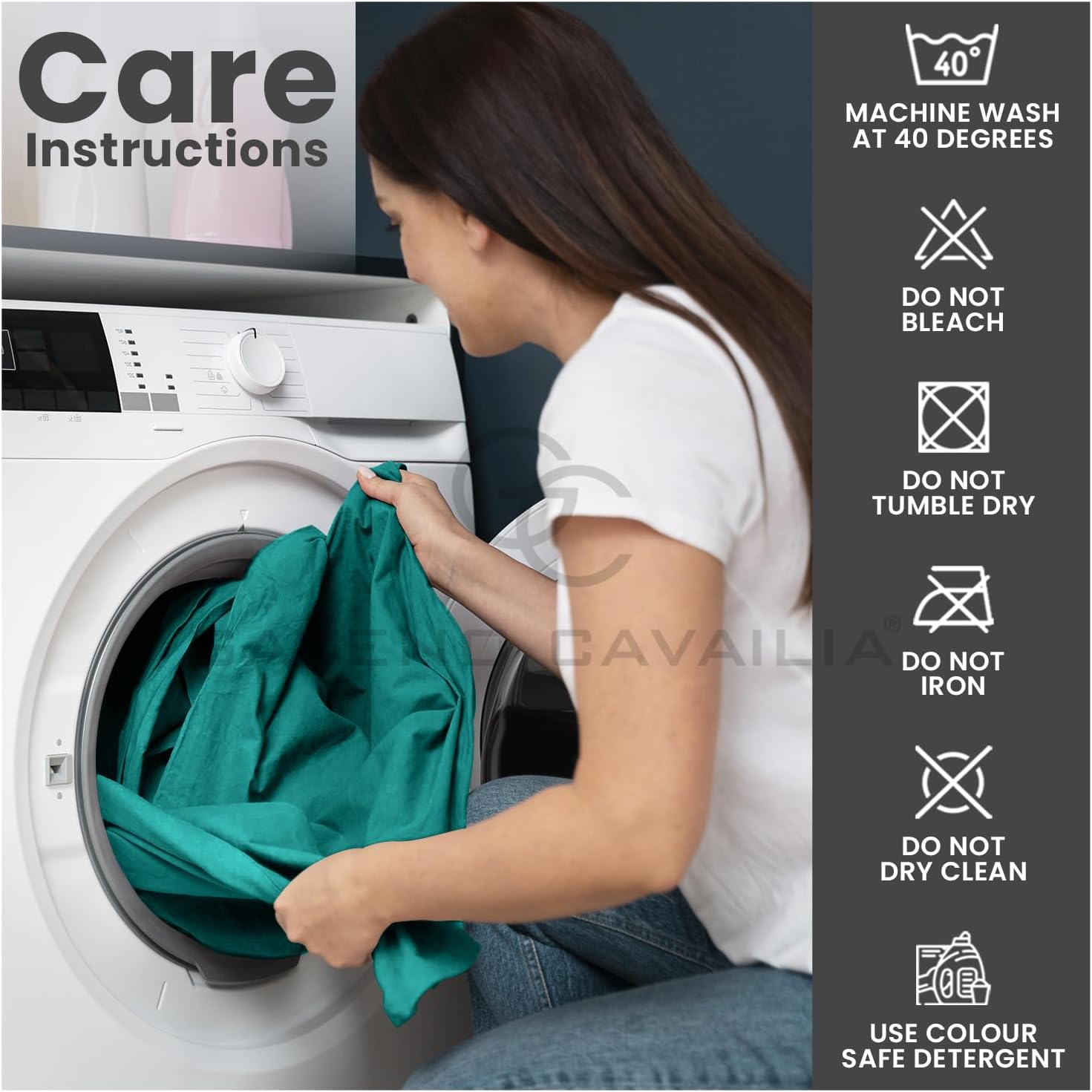 Gaveno Cavailia Super Soft Plain Dyed Diamond Flat Sheet [ Single - Deep Teal ] image number 2