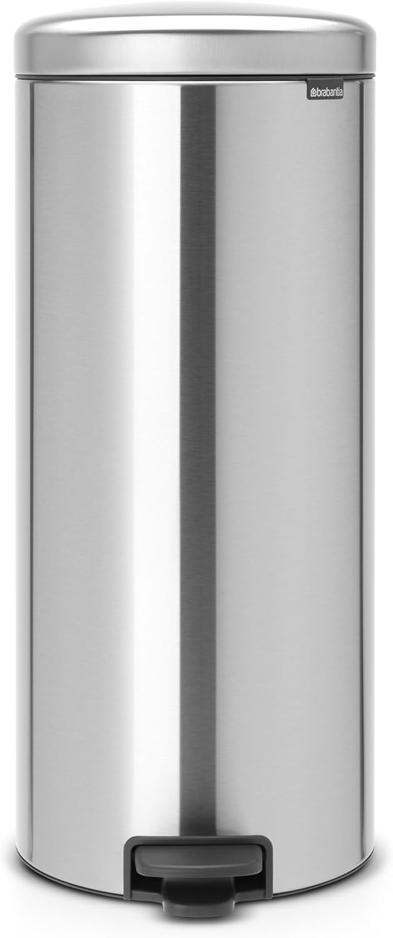 Brabantia New Icon Step Trash Can (1.3 Gal/Mineral Concrete Gray) Soft Closing Kitchen Garbage/Recycling Can with Removable Bucket